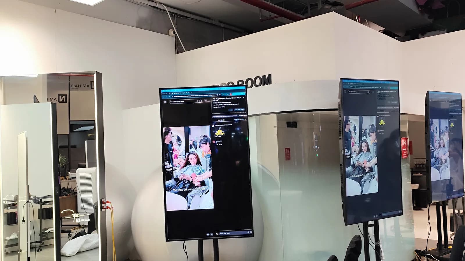 Cho thuê hệ thống tivi phục vụ đào tạo và livestream cho Nam Hair