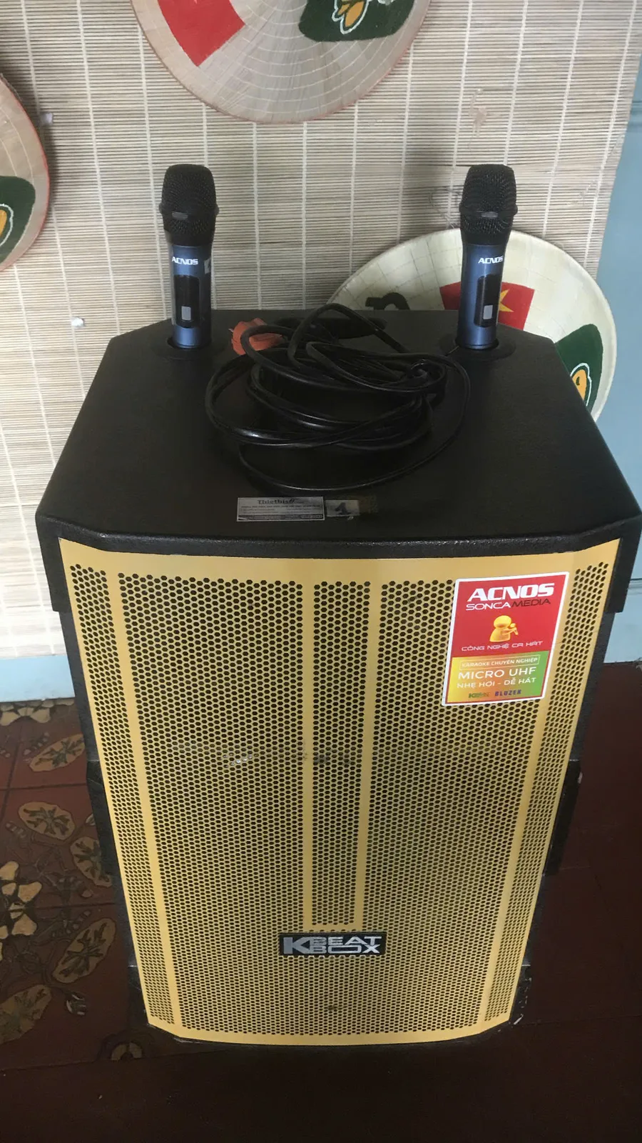 Loa kéo Bộ 2 500W kèm 2 micro không dây, sẵn sàng giao khách